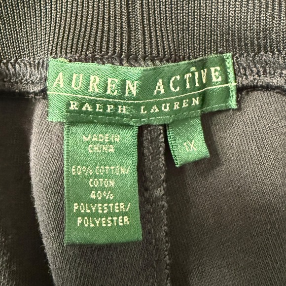 Ralph Lauren‎ Lauren Active Black Athletic Lounge Sweat Pants Plus 1X Cropped - Picture 8 of 11